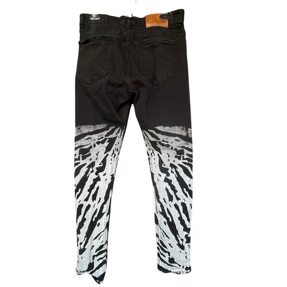 Waimea Jeans Mens 32x32 Black Skinny Fit Silver Branch Unique - Picture 2 of 12